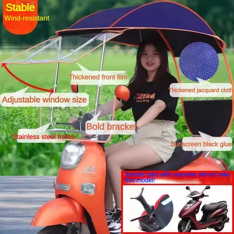 Electric vehicle canopy tricycle fully enclosed windshield rain