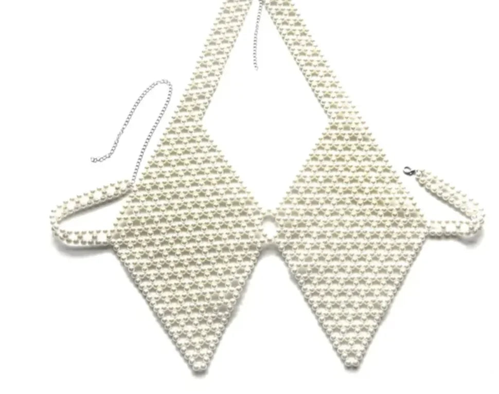 Body Chain Jewelry Pearl Sexy Beaded Collar Shoulder