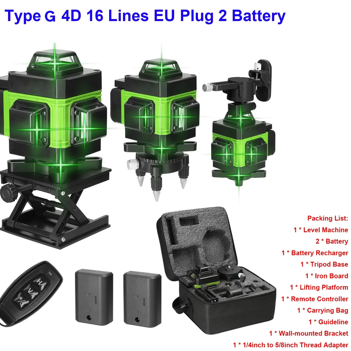Multifunctional Laser Level 16/12 Lines Green Light Laser