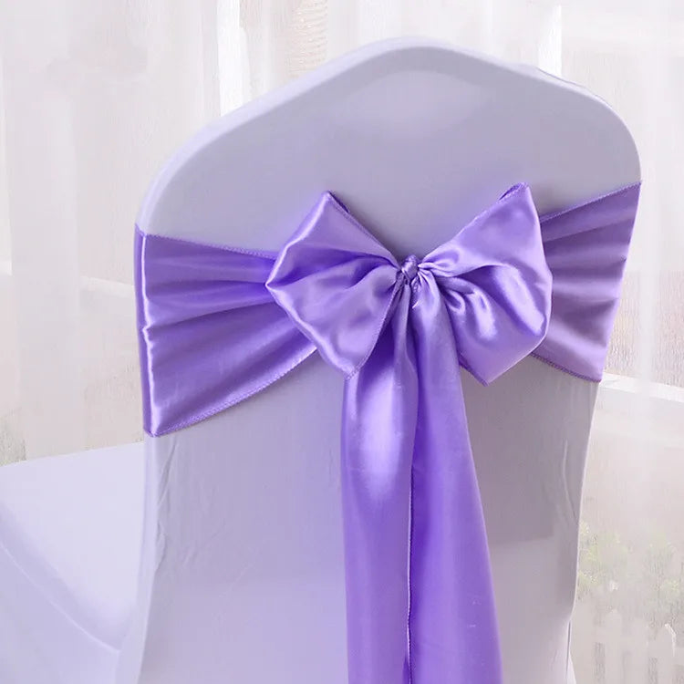 10pcs/50pcs Satin Chair Sash Knots Hotel Party Banquet