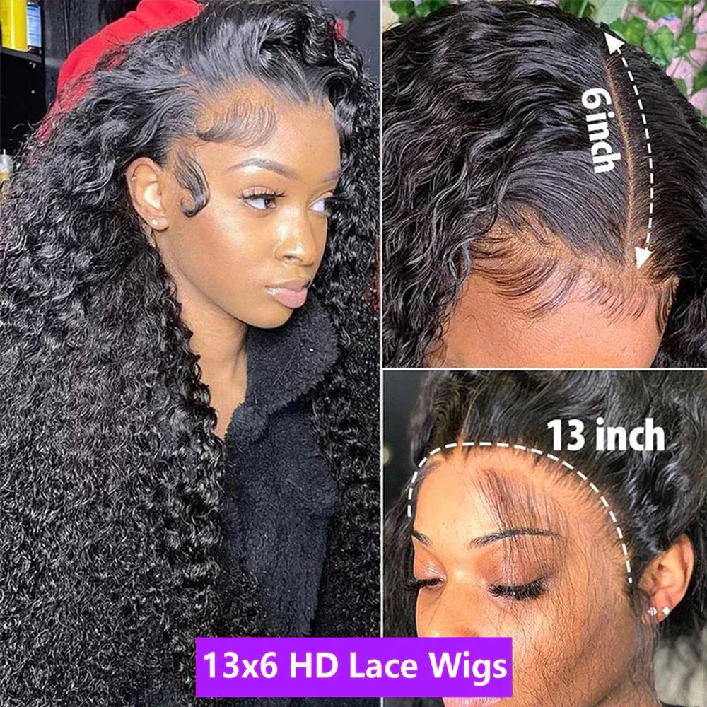 13x6 Glueless HD Transparent Deep Wave Human Hair