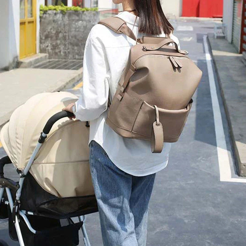 Multifunction Leather Diaper Bags Large Capacity Baby Bags