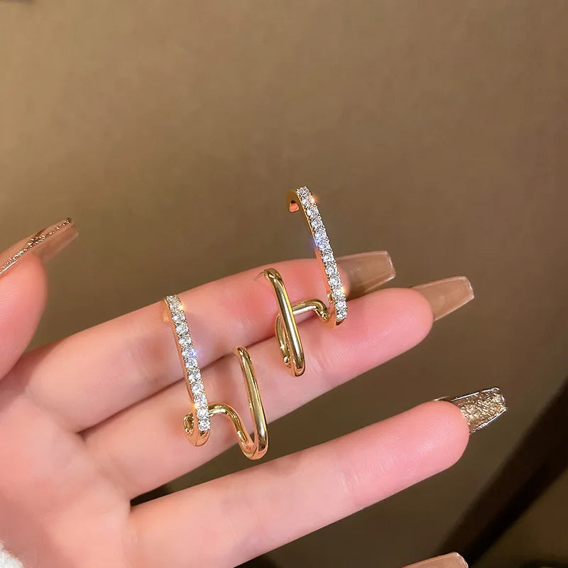 ANZIW Moissanite U-Shaped Ear Cuff Earrings