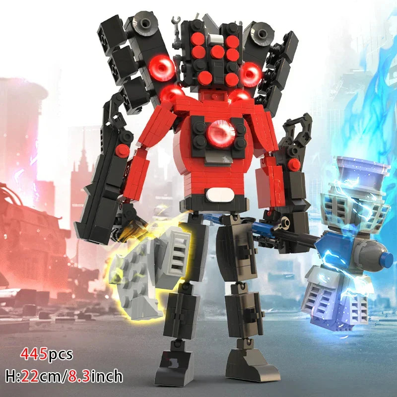 Moc Skibidi Toilet Builing Blocks Toy Titan Clock