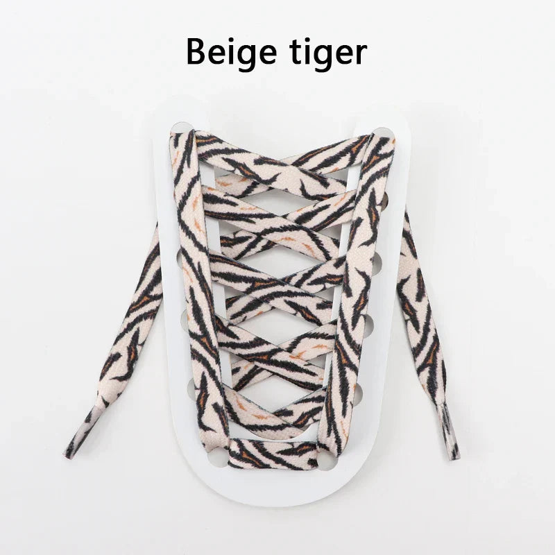 Animal Pattern Shoelaces Flat AF1AJ Sneakers Shoe laces