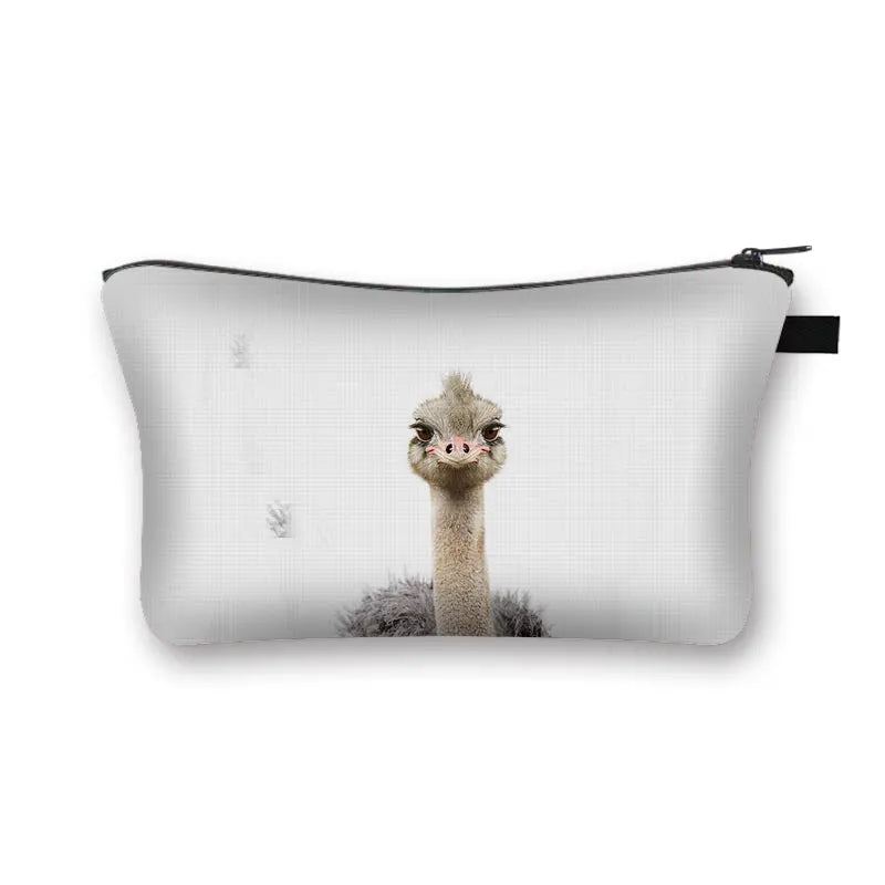 Animal Print Cosmetic Bag Women Makeup Bag Kawaii