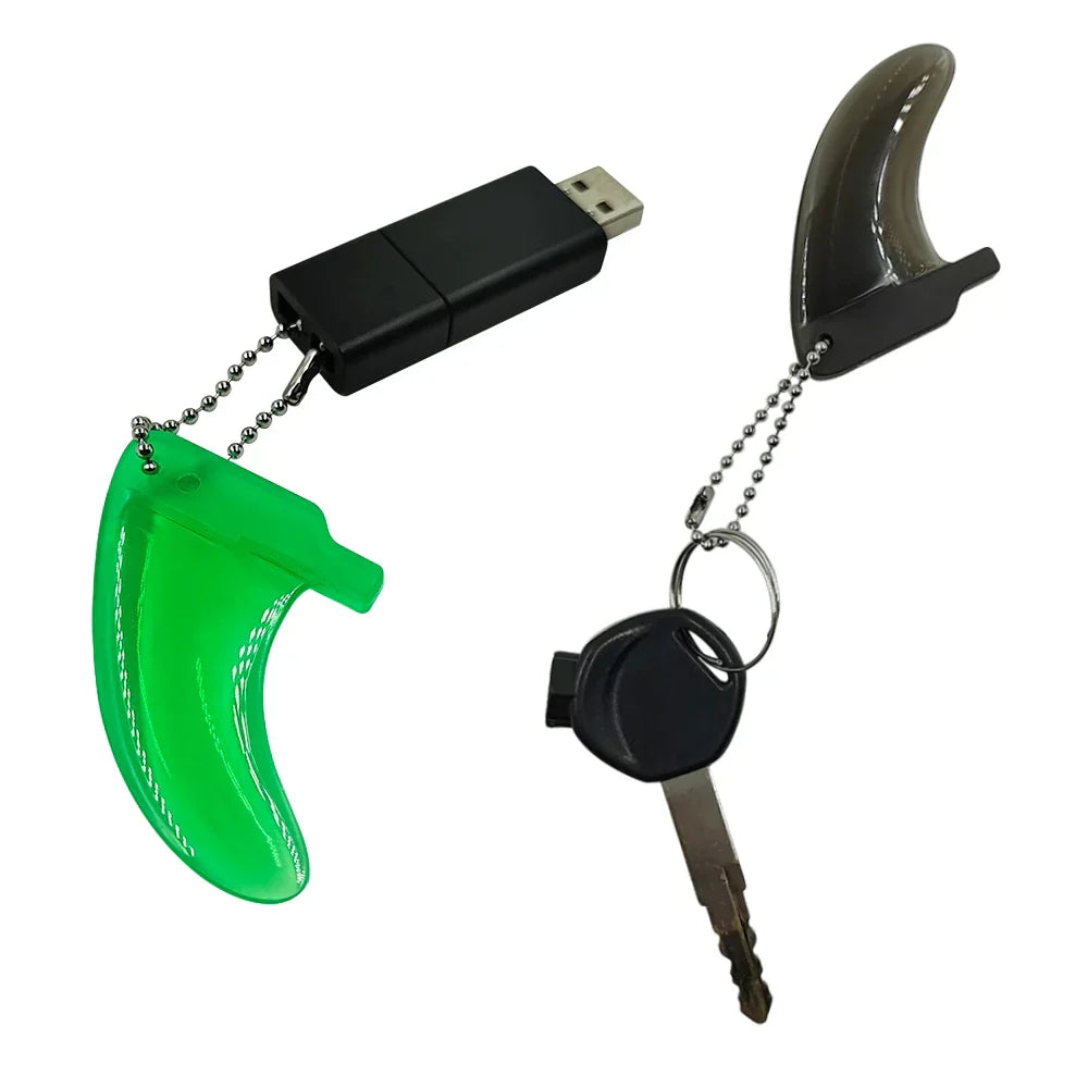 Key Chain Ring Clear Colorful Surf Fins Key