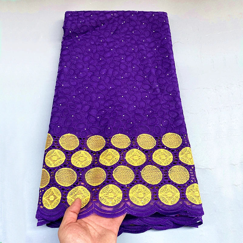 5 Yard French Nigerian Organza With Gold Thread