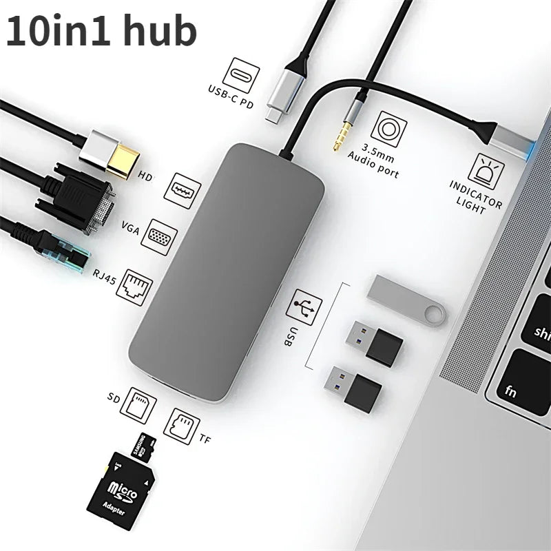 Docking Station Type C HUB To HDMI-Compatible Adapter