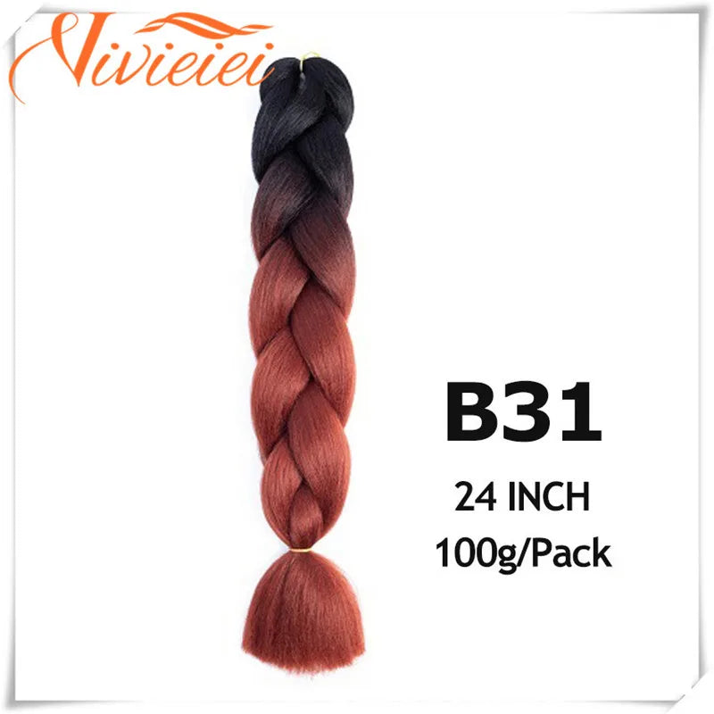 6 Pcs 24" Jumbo Synthetic Braids Hair Extensions