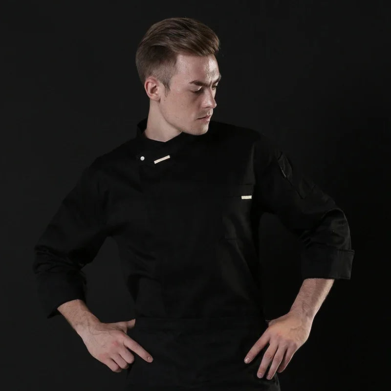 Unisex Chef Jacket ShortLong Sleeve Men Women Crossover