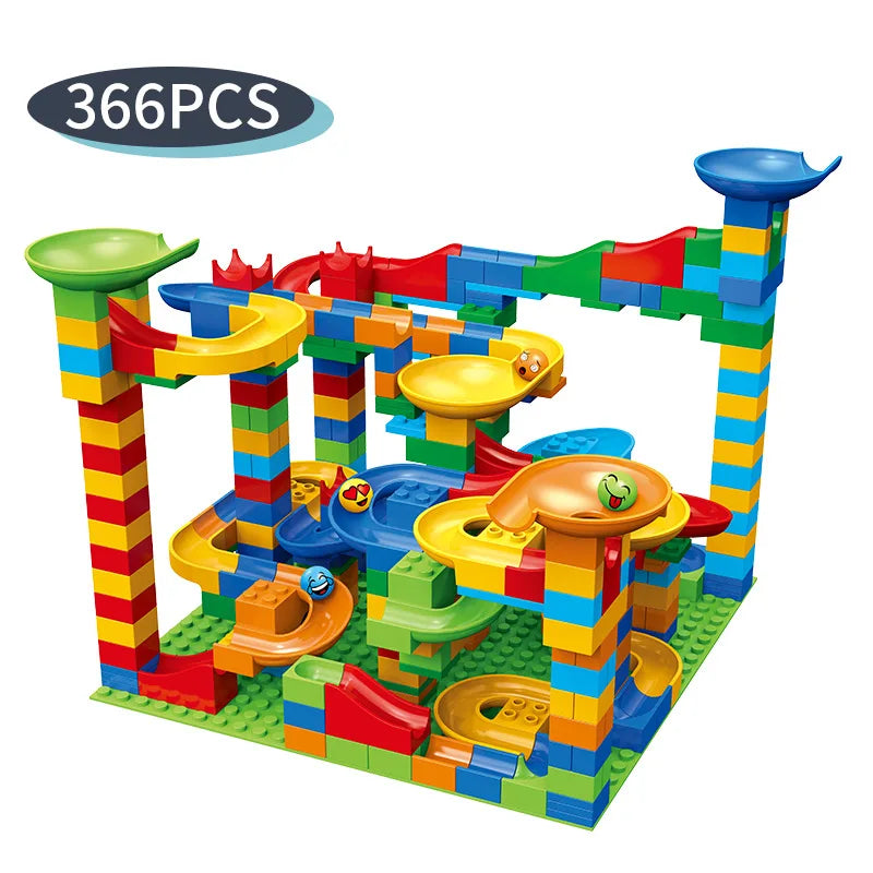 84-504PCS Marble Race Run Block Small Size Building