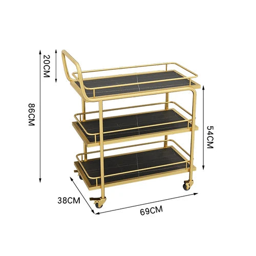 Hotel Sideboards Trolley Rolling Utility Gold Serving Food