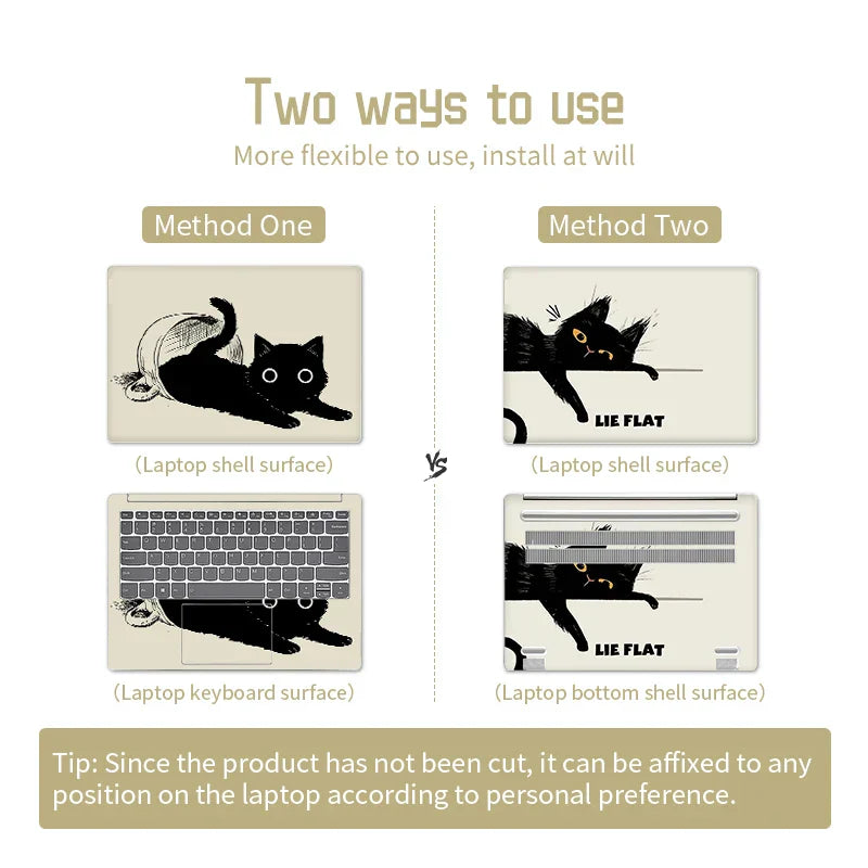 Laptop Skins Stickers Cat Cover Vinly Skin 13.3"15.6"17"Cartoon