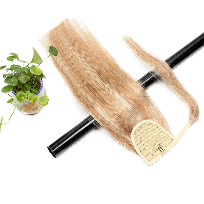 Ponytail Human Hair Clip in Extensions 100% Remy