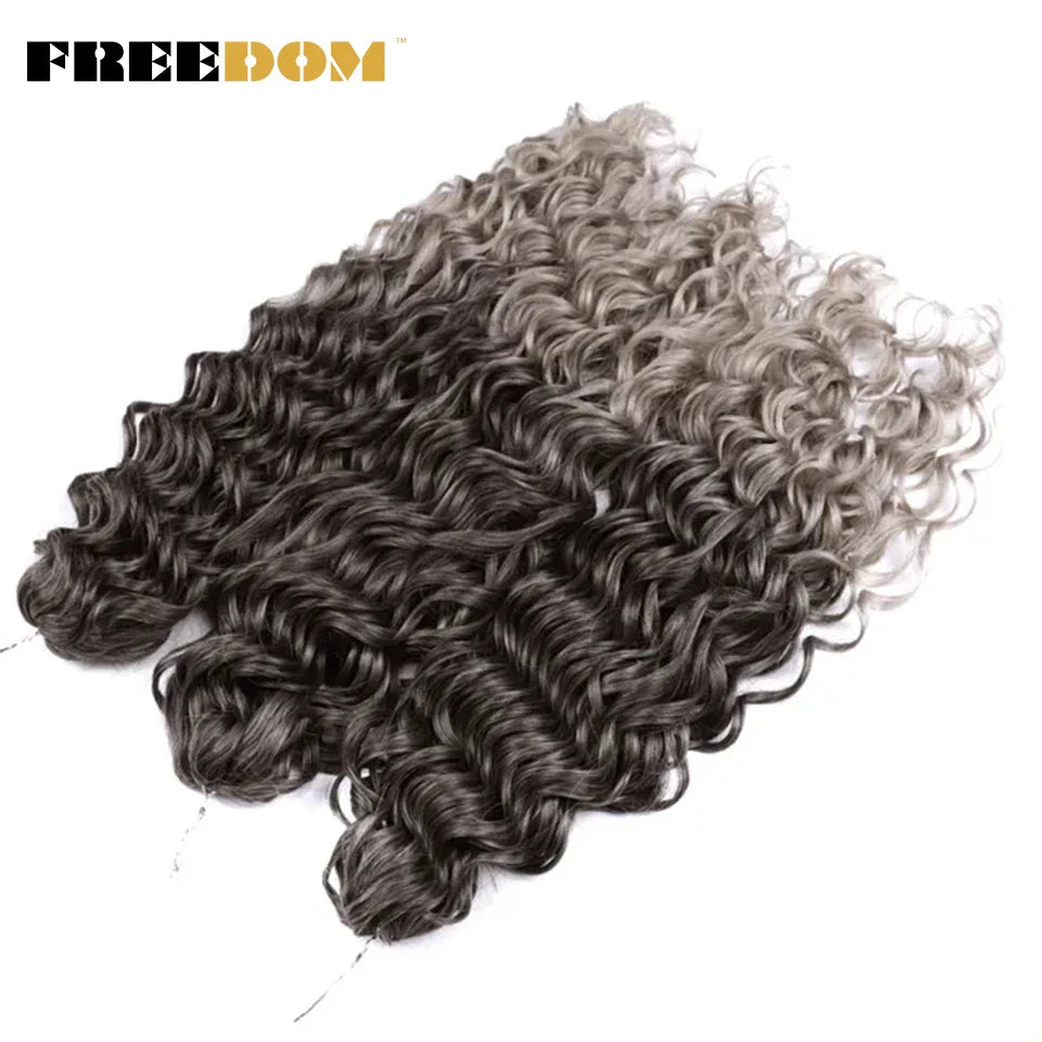FREEDOM Synthetic Deep Wavy Twist Crochet Hair Afro