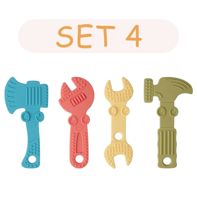 TYRY.HU 1set Silicone Teethers Tools Axe Wrench Hammer