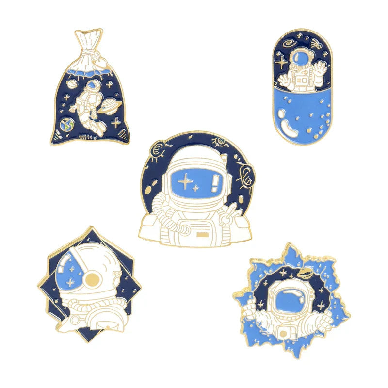 Outdoor Natural Scenery 3-6pcs/set Enamel Pins Custom Cosmic Mountains Travel Brooches Lapel Badges Jewelry Gift for Friends