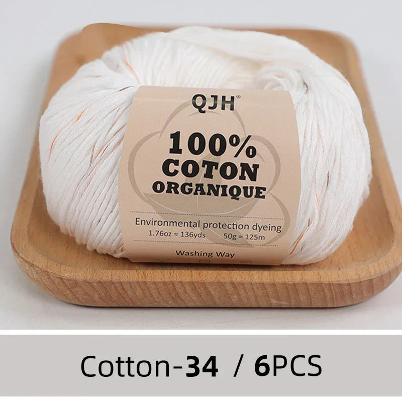 QJH 100% Cotton Yarn, Cotton Baby Sport Weight