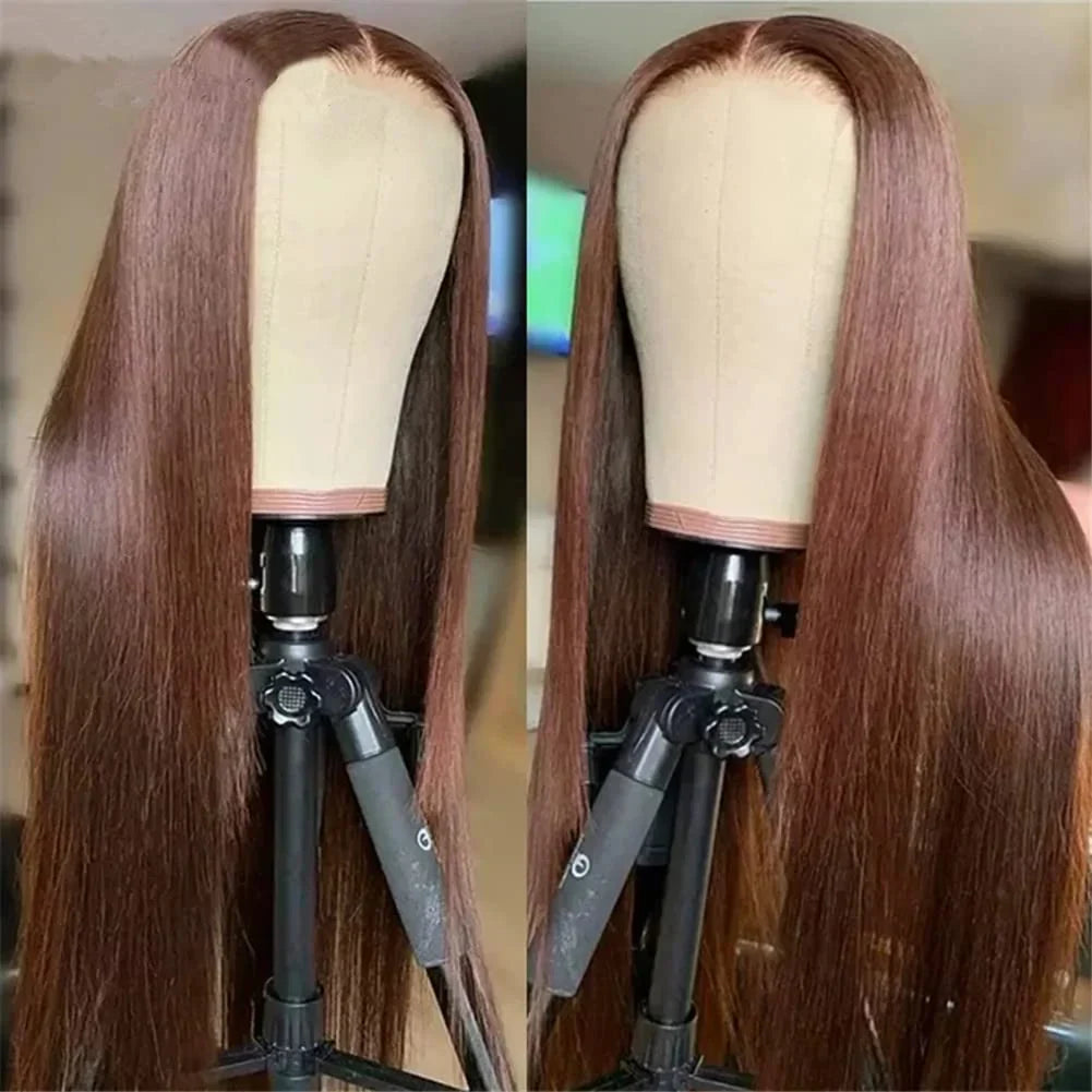 Glueless Chocolate Brown Straight 13x4 Lace Front Human