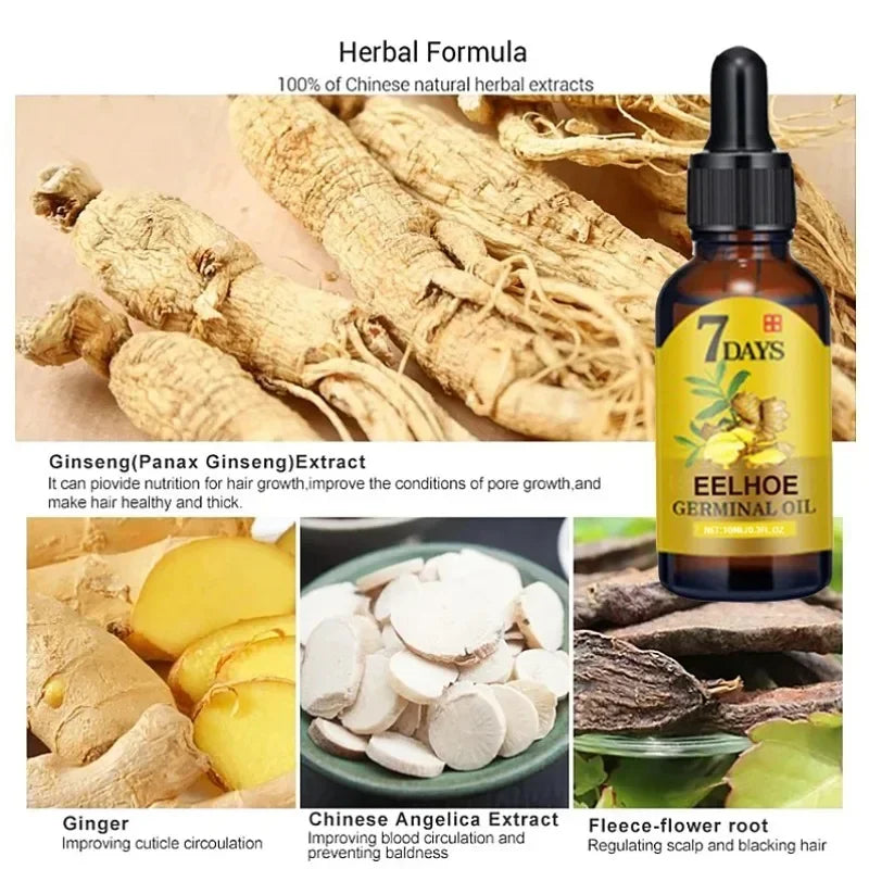 5pcs 7 Days Fast Ginger Hair Growth Serum