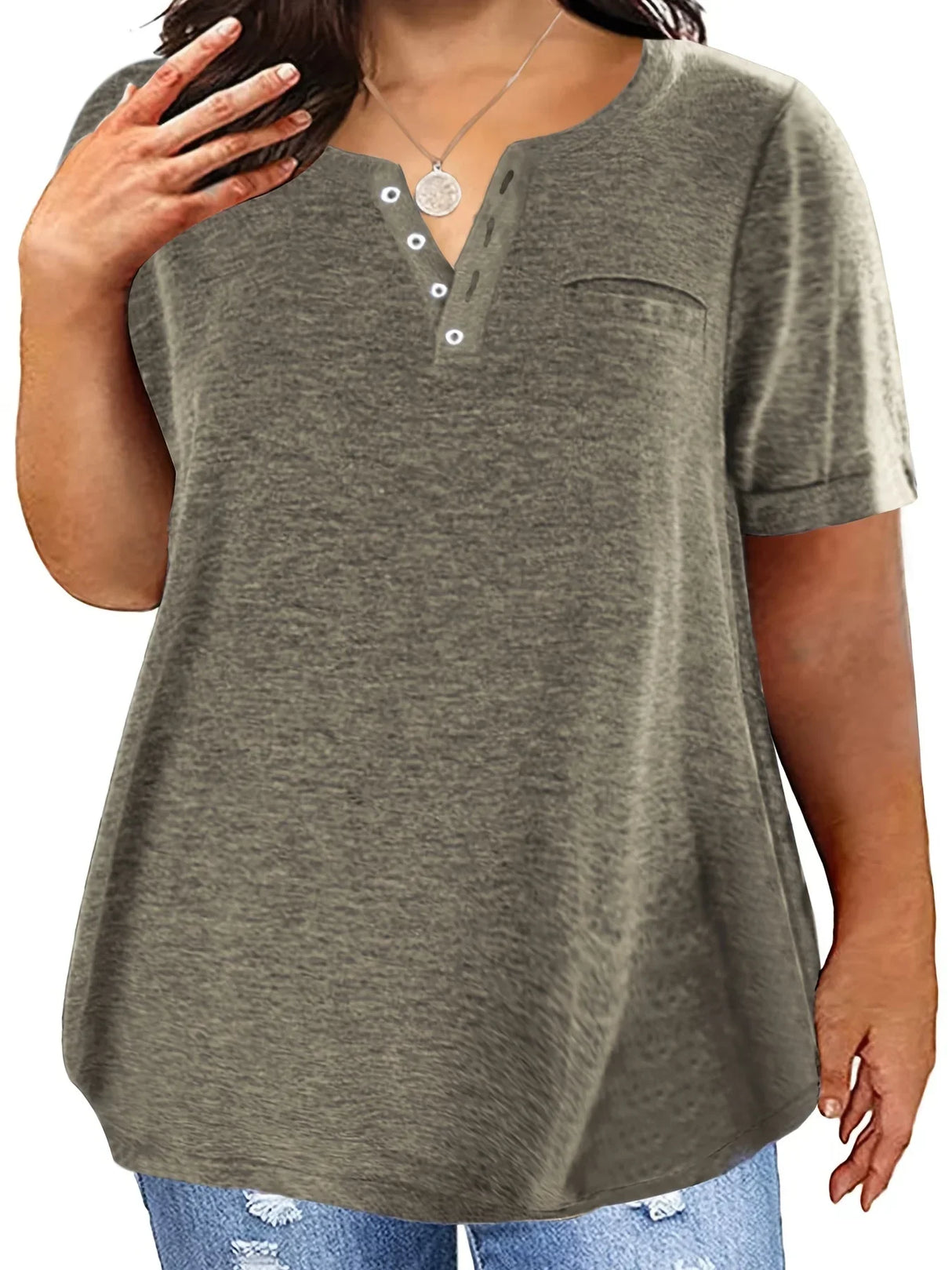 Spring and Summer New Style Top Vneck Short