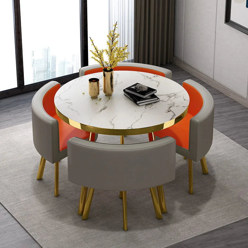 Luxury Reception Negotiation Table and 4 Chairs Round