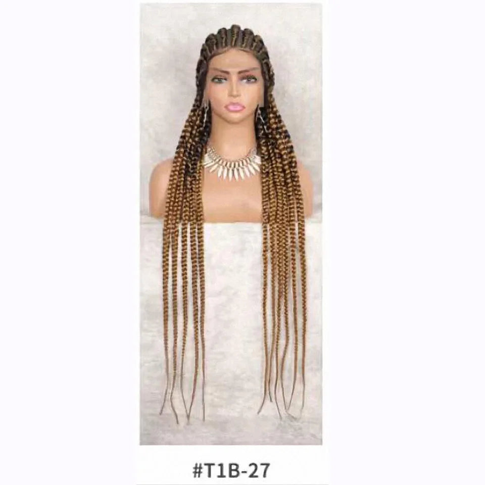 Long Synthetic 11 Braids Full Lace Wig Heat