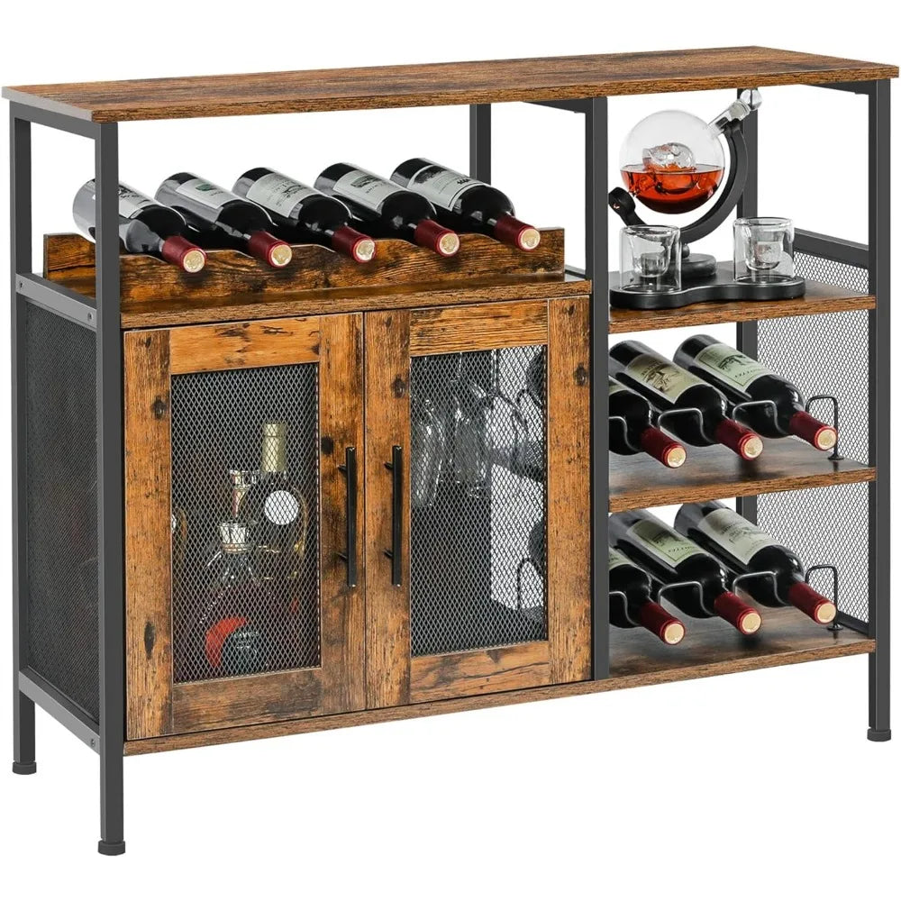 Wine Bar Rack Cabinet with Detachable Wine Rack,