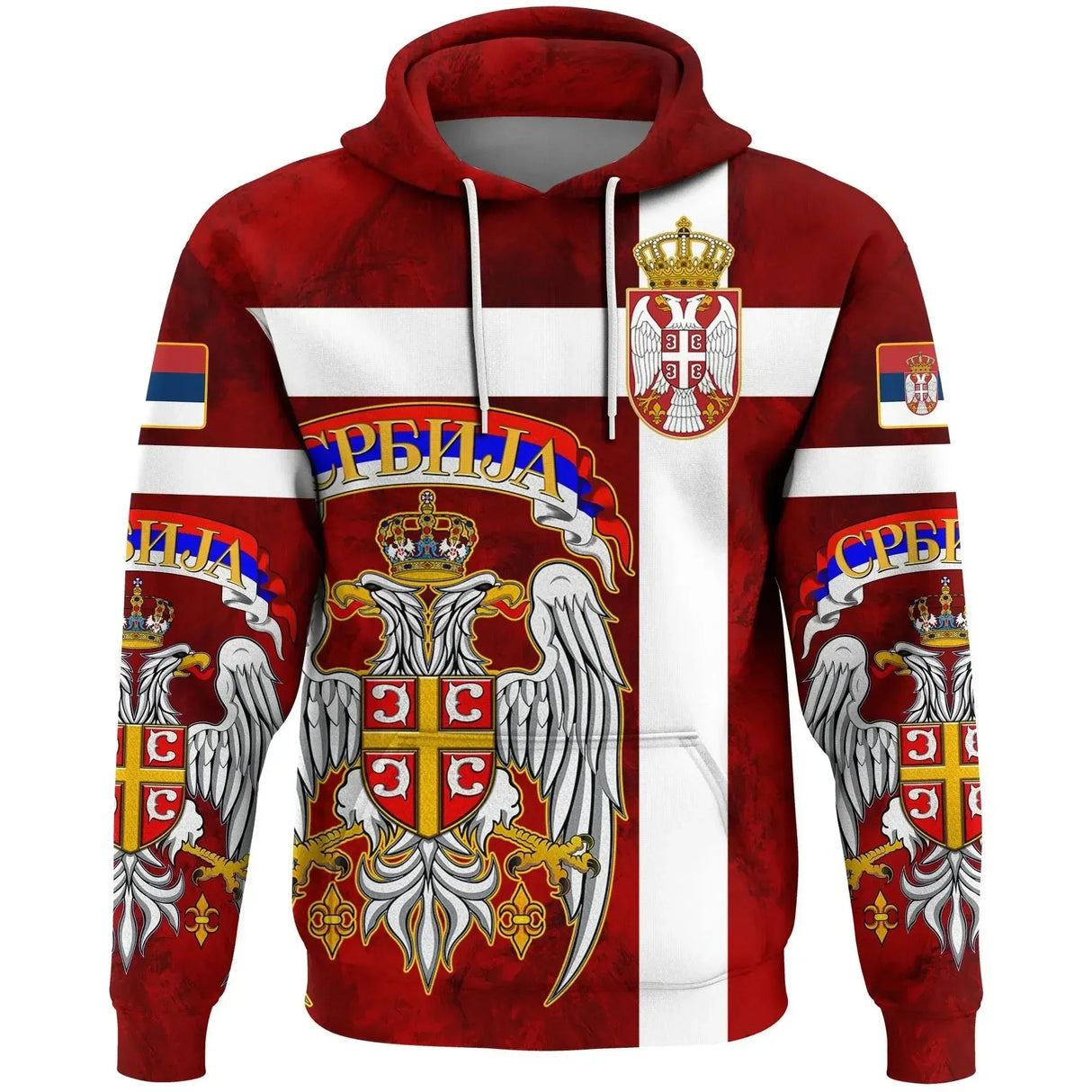 Serbia 3D hoodie National Flag Emblem Zipper Hoodie