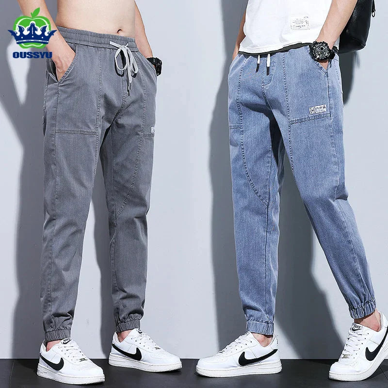 2024 Autumn Men's Jeans Jogger Thin Harem Pants