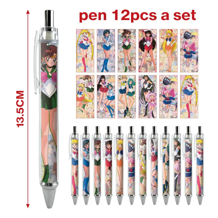 12pcs Anime Figure Sailor Moon Kawaii Cartoon Peripheral
