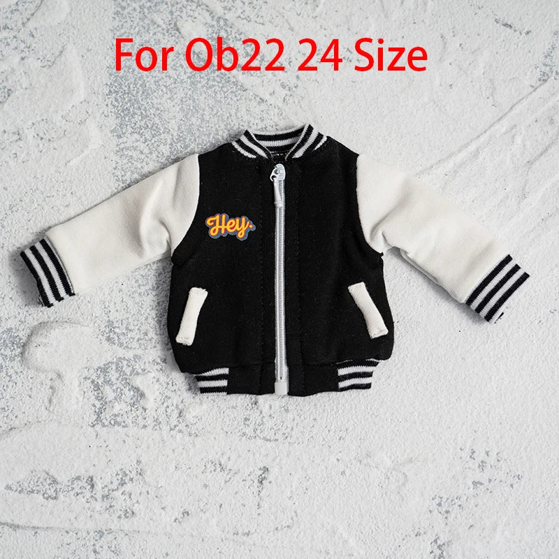 Ob22 24 Doll Baseball Jacket Clothes Ob11 Doll Sport Coat With Zipper For Ob11, Ymy、Licca、Azones、Ob24、Ob27 Doll Accessories
