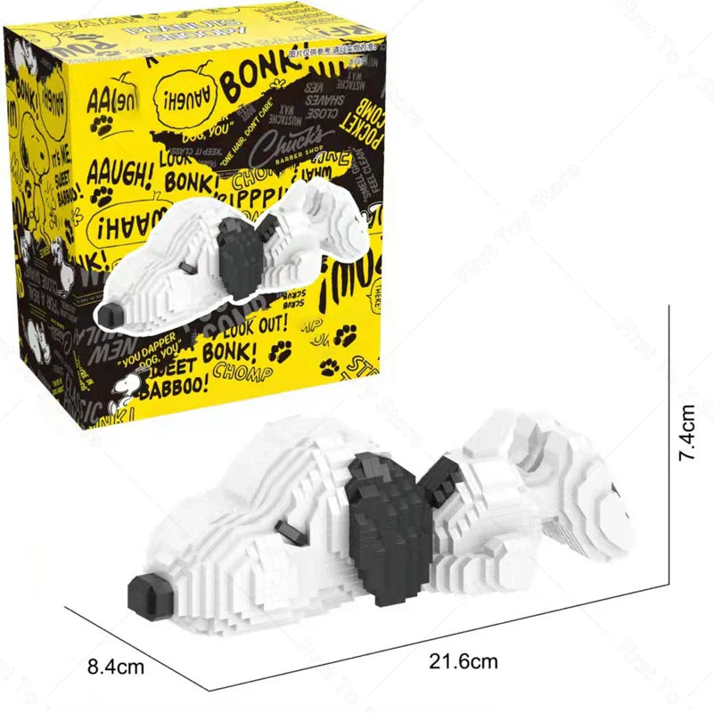 NEW HSANHE Snoopy Anime Action Figures Kawaii Building