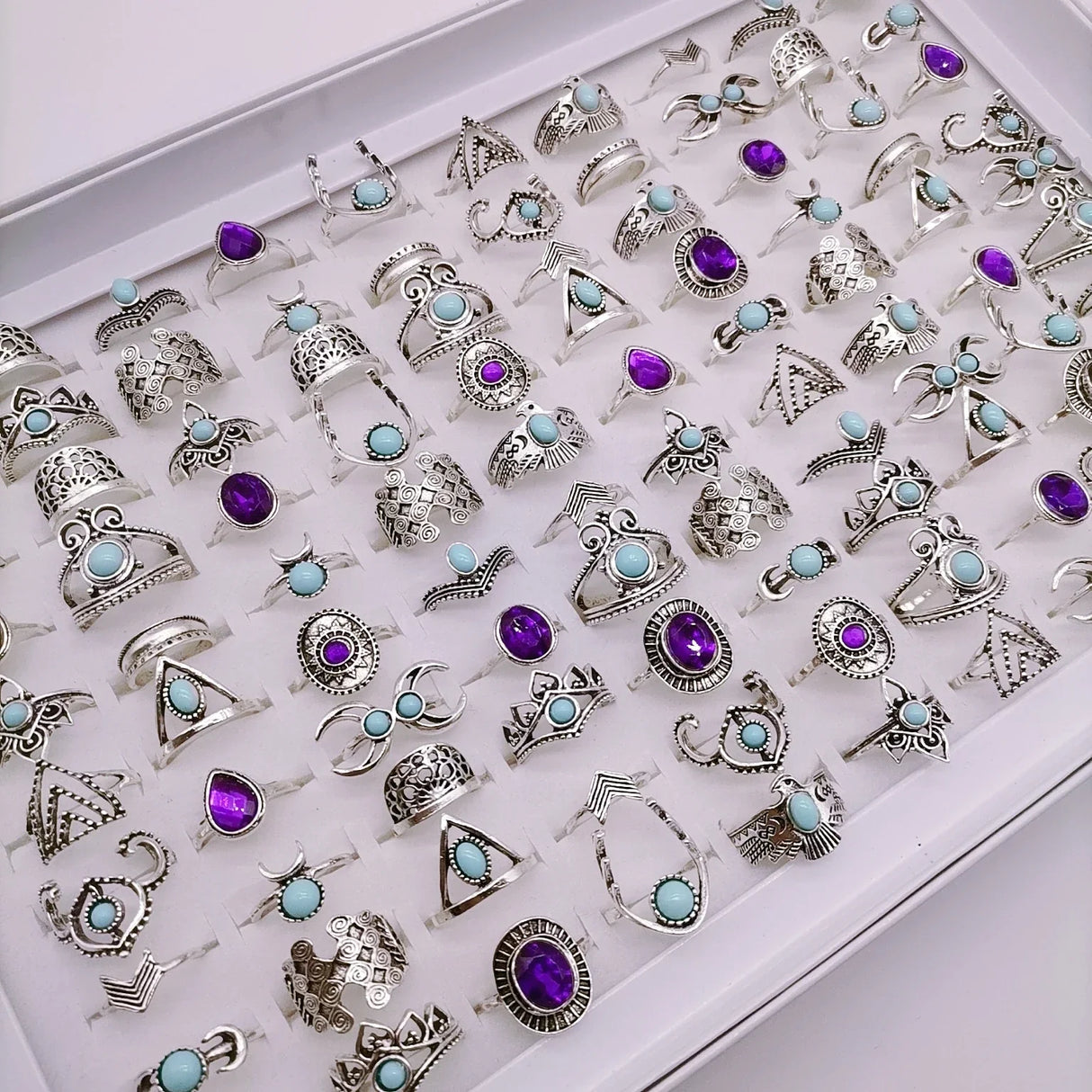30PcsLot Vintage Rings for Women Gem Snake Spider