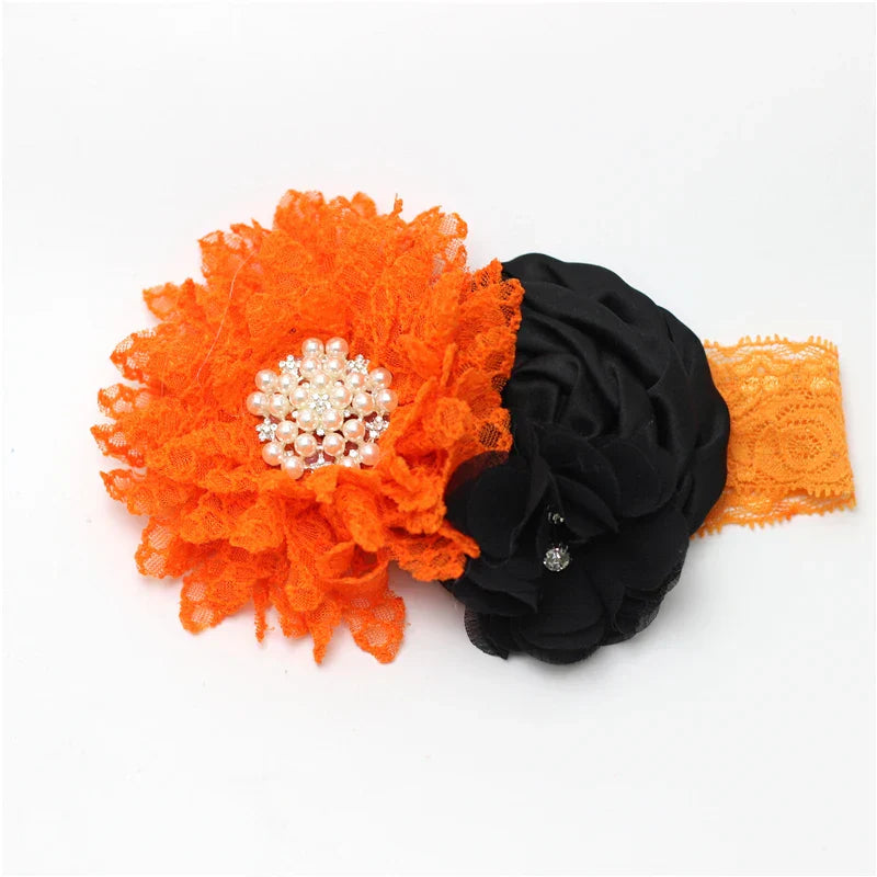 Baby girls Flower Headband Newborn Infant Pearl Flowers