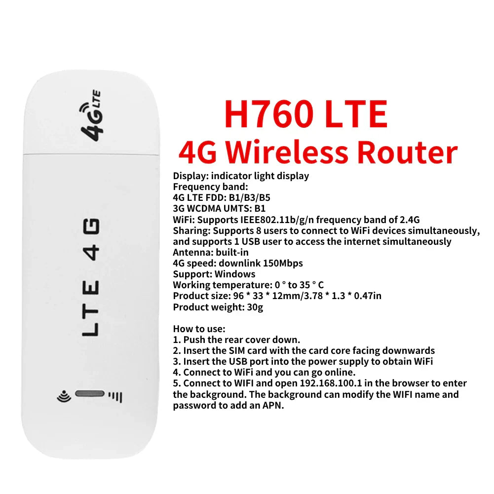 150Mbps 4G LTE WiFi Router Portable Pocket Wifi
