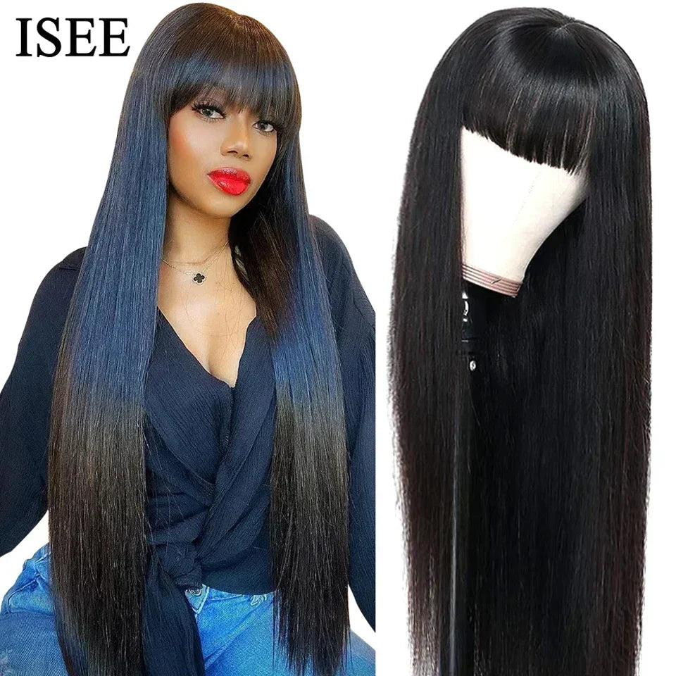 ISEEHAIR Machine Made Sew In Wig Human Hair