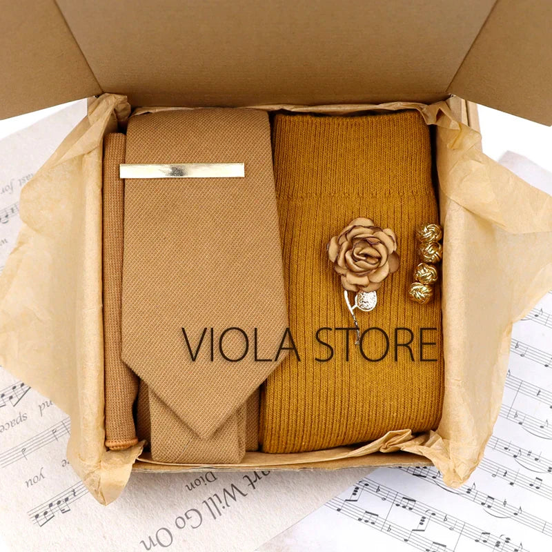 Viola Design 5PCS Gift Box Solid Cotton Sock