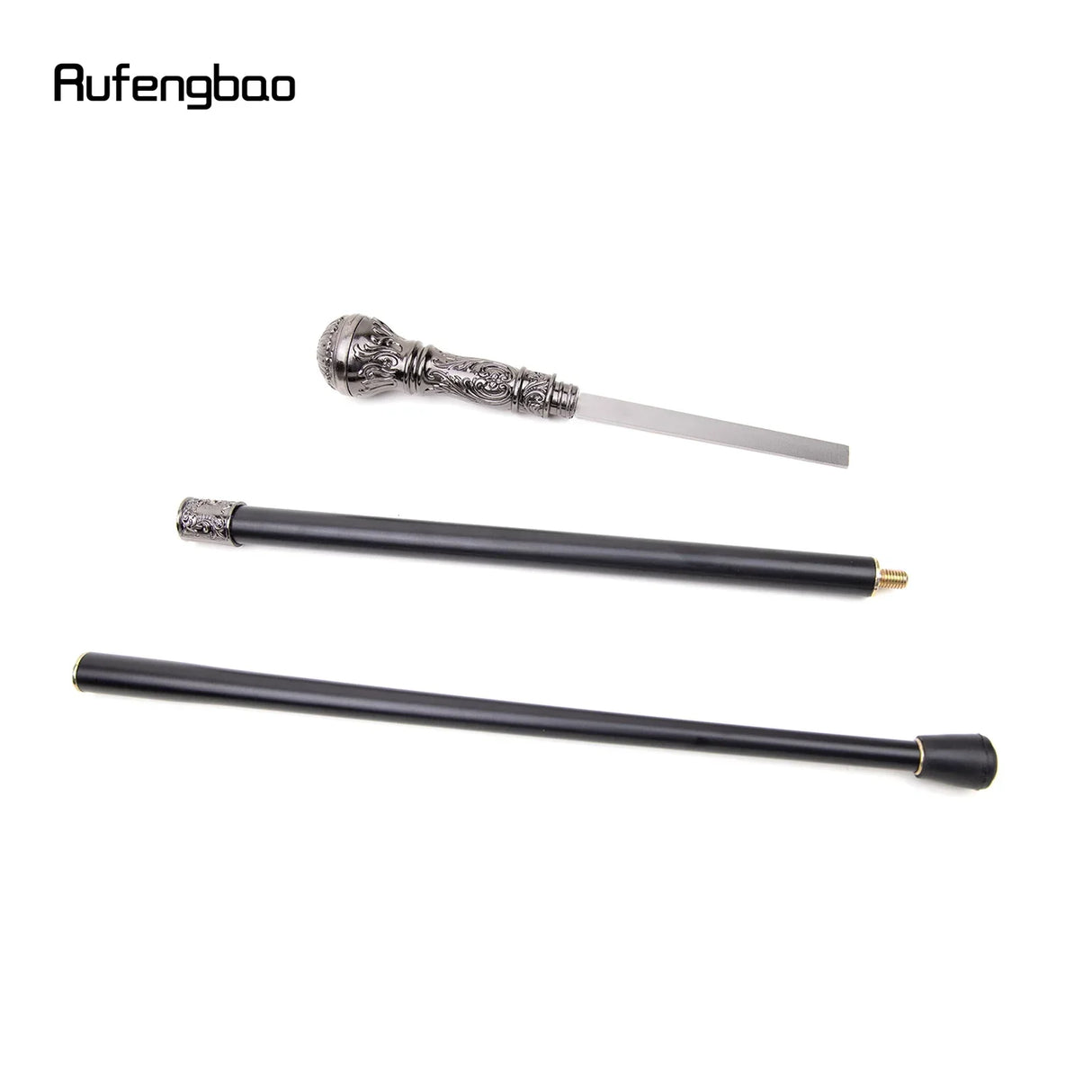 Silver Luxury Round Handle Walking Stick with Hidden