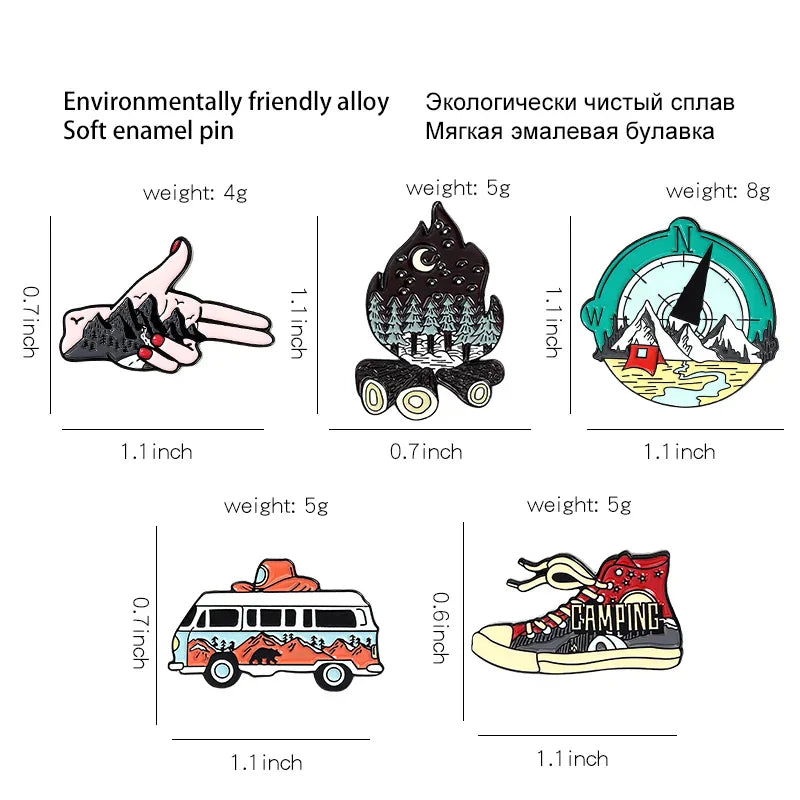 Outdoor Natural Scenery 3-6pcs/set Enamel Pins Custom Cosmic Mountains Travel Brooches Lapel Badges Jewelry Gift for Friends
