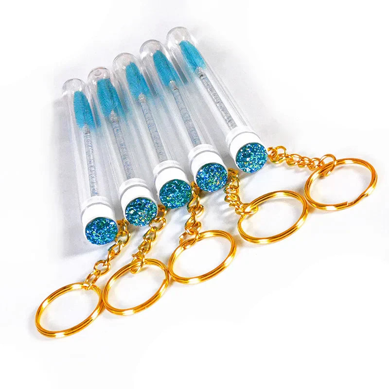 10pcs Mascara Wand Tubes Eyebrow Brush Diamond Key