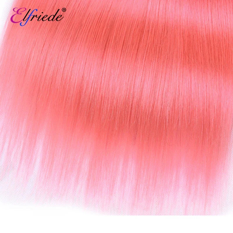 Elfriede #T1BPink Straight Ombre Colored Hair Bundles with