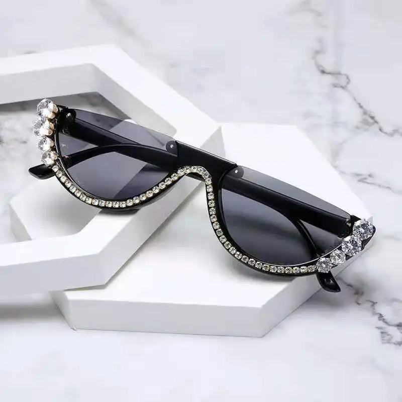 Trendy Diamond Cat Eye Sunglasses Women Luxury Brand