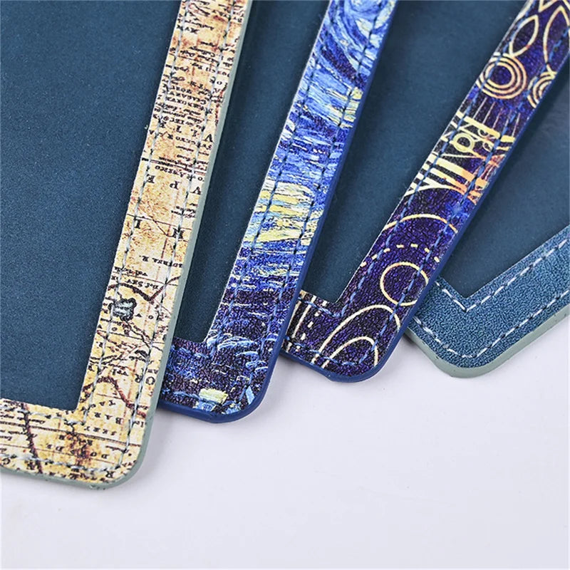 2pcset Printed PU Leather Passport Cover Luggage Tag