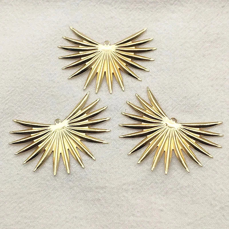 New Arrival!43x32mm50pcs Brass Pendants Copper Feather Charm
