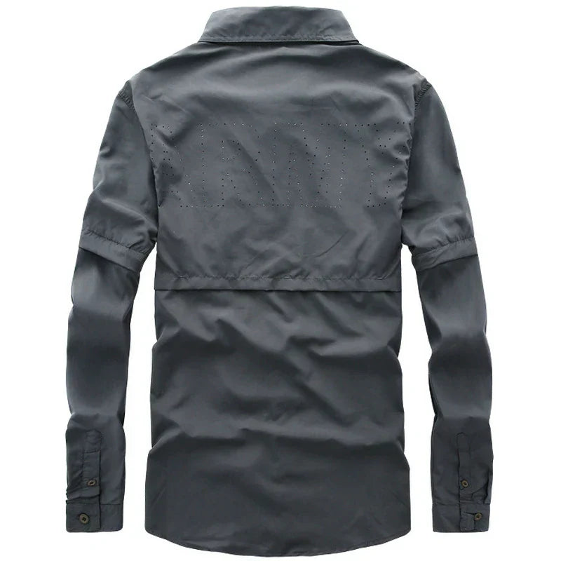 Quick Drying Men's Casual Shirt Detachable Sleeves Oversized