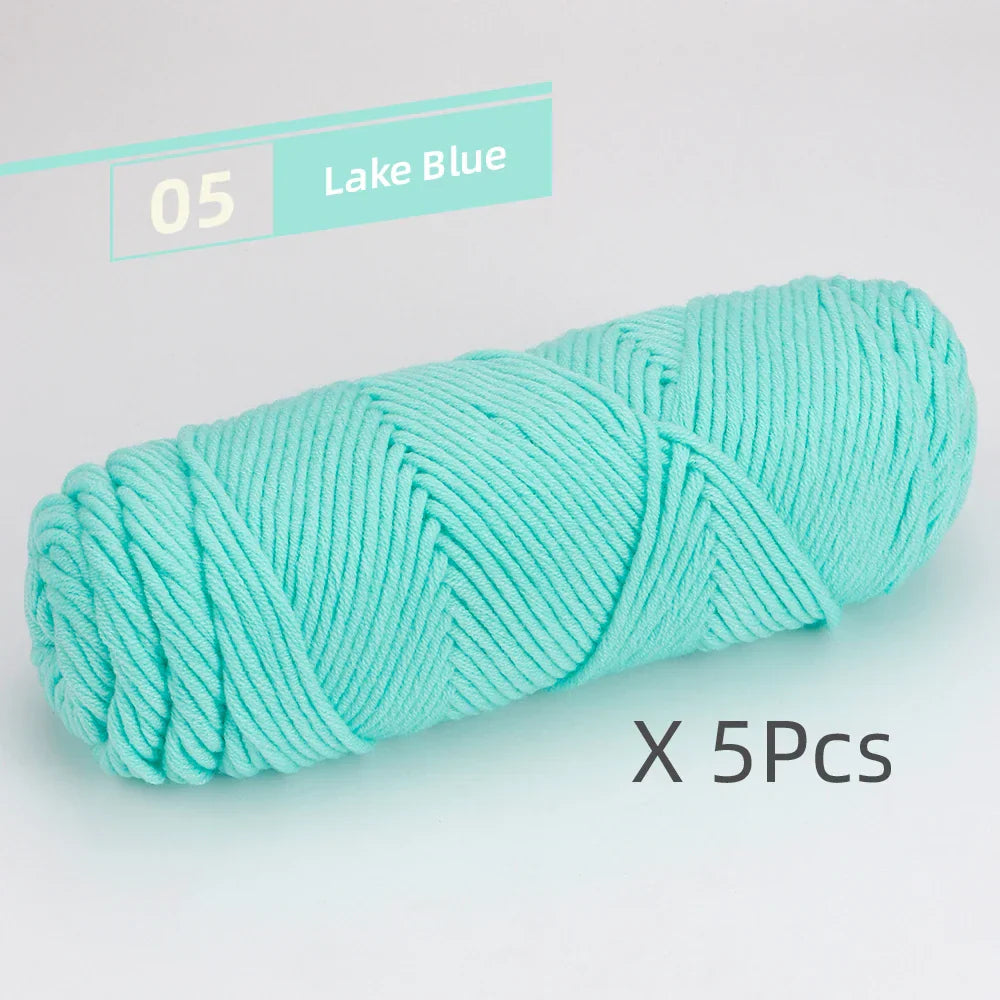5 Pcs Cotton Select Yarn 17.63oz/500g, Light Worsted