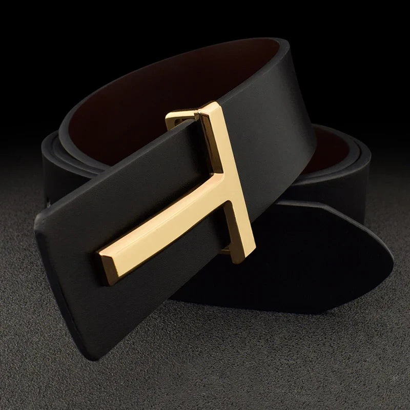 High Quality T Letter Designer Belt Denim Formal