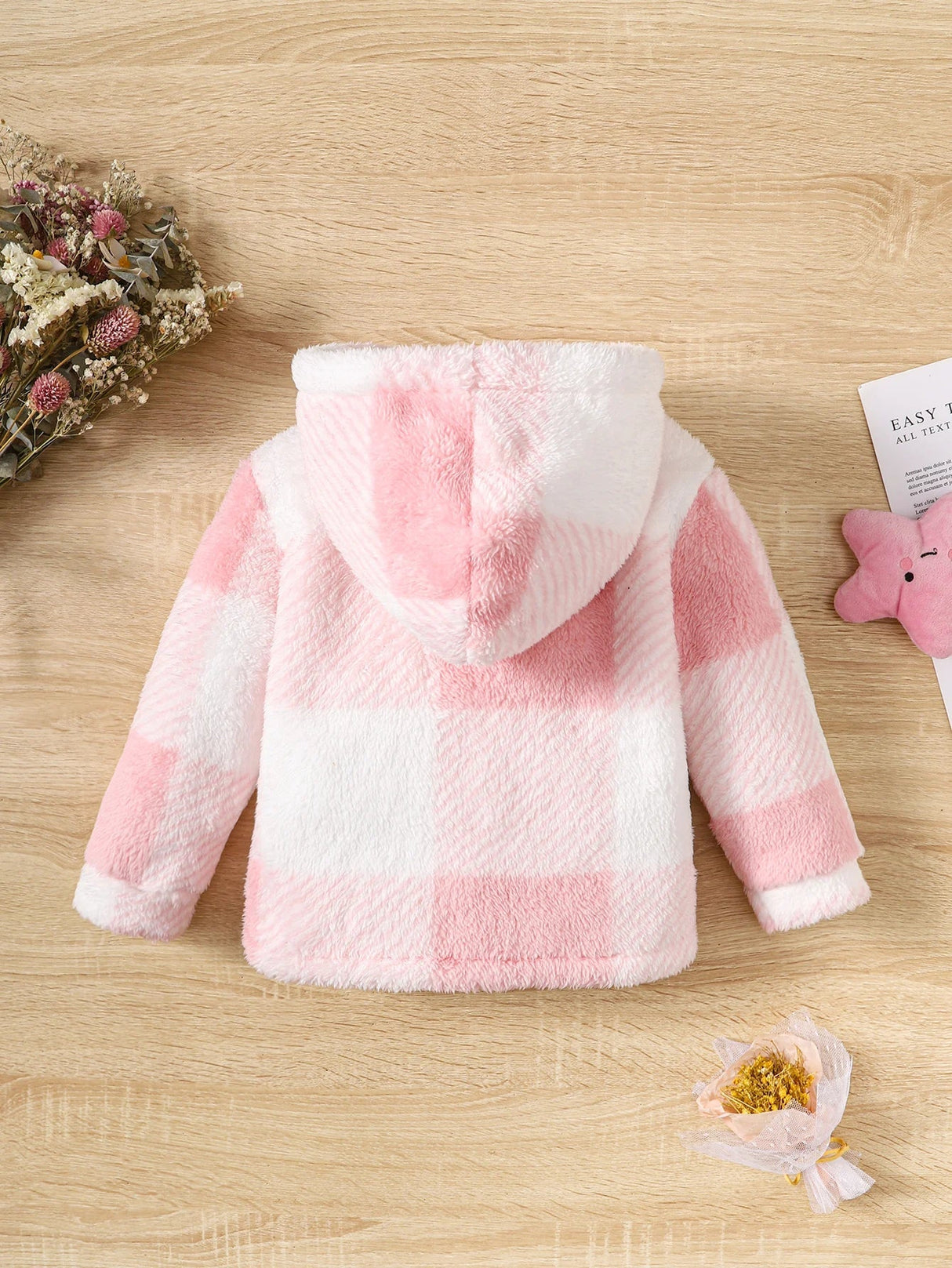 Little Girl Long Sleeved Hooded Sweater Cute Pink